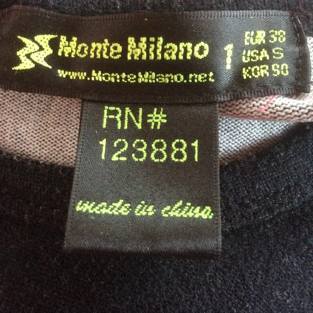 Monte Milano Black Flower Garden Boho Floral Art to Wear Pullover Shirt SZ Small - Picture 3 of 4